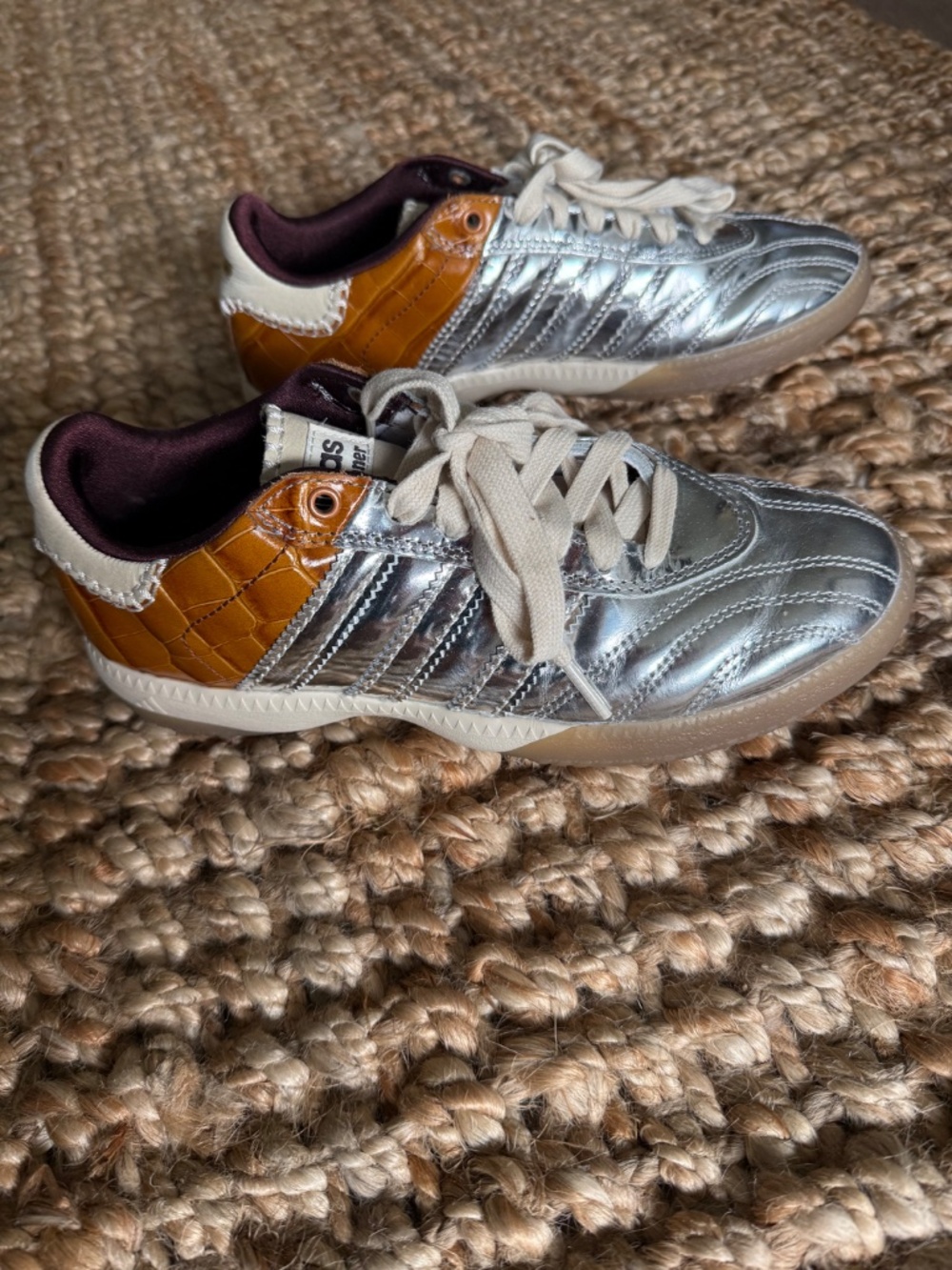 ADIDAS ORIGINALS + Wales Bonner Samba Millennium paneled croc-effect and metalli - Picture 5 of 7